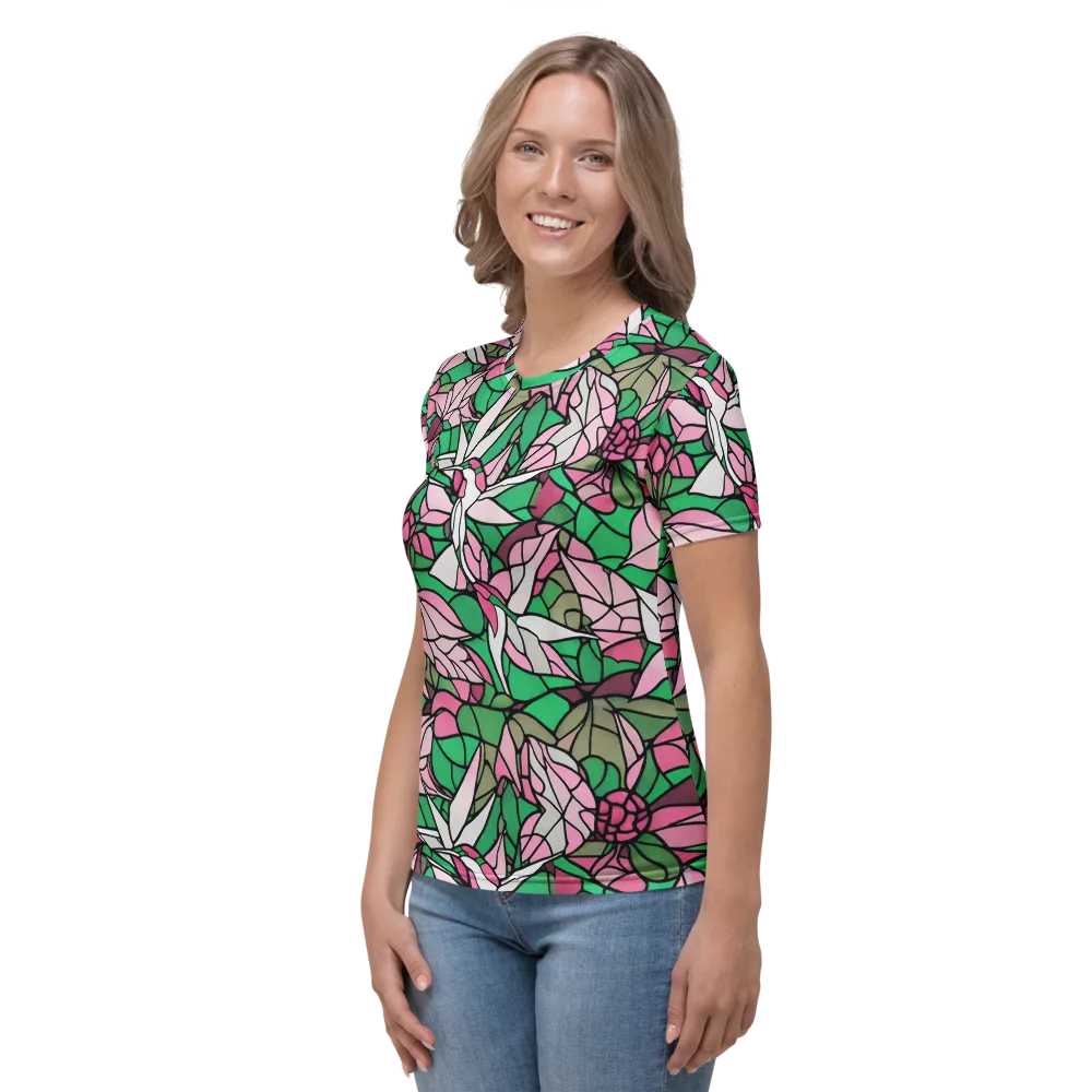Stained Garden on Women's Crew Neck T-Shirt — Left