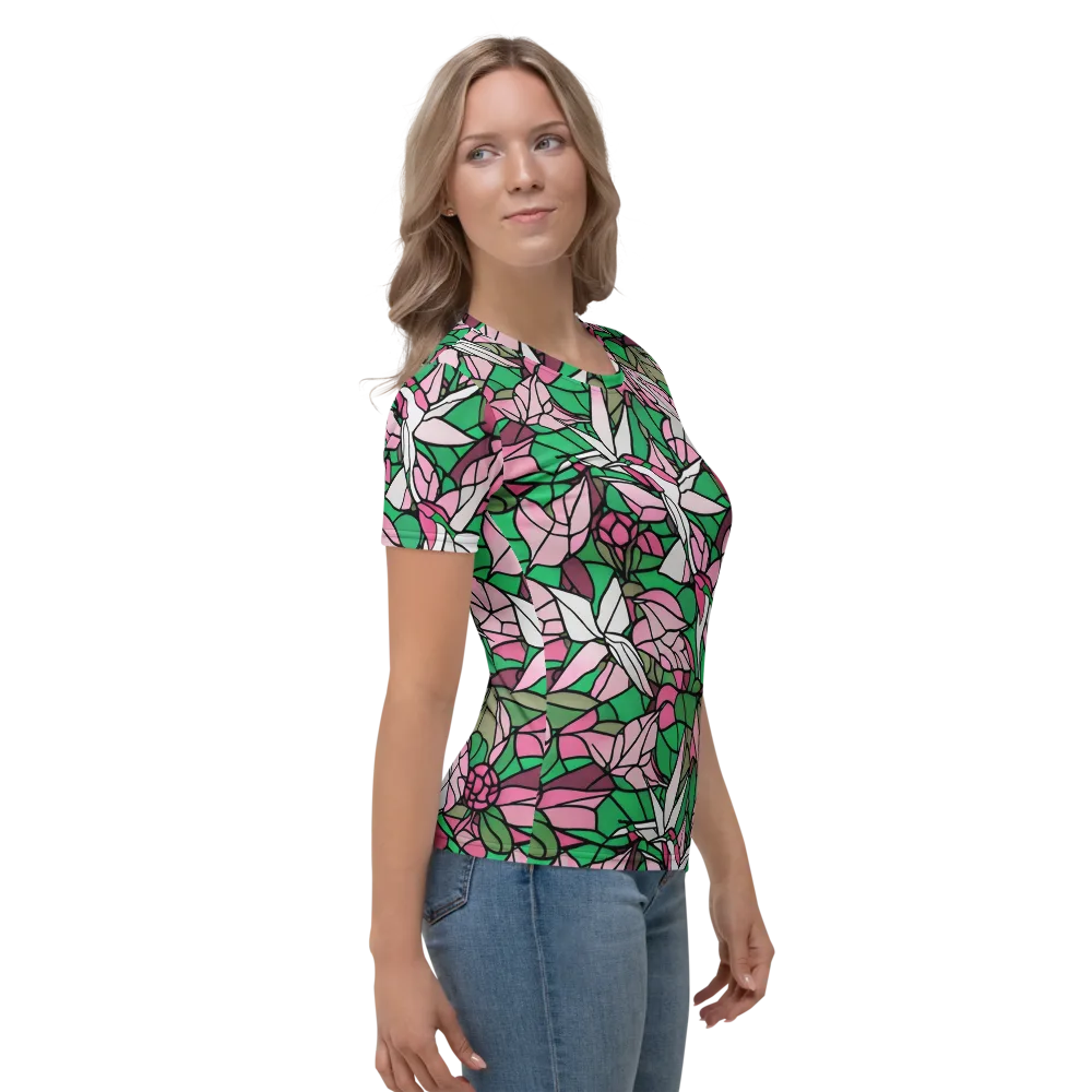 Stained Garden on Women's Crew Neck T-Shirt — Right