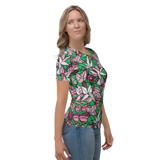Stained Garden on a Women's Crew Neck T-Shirt