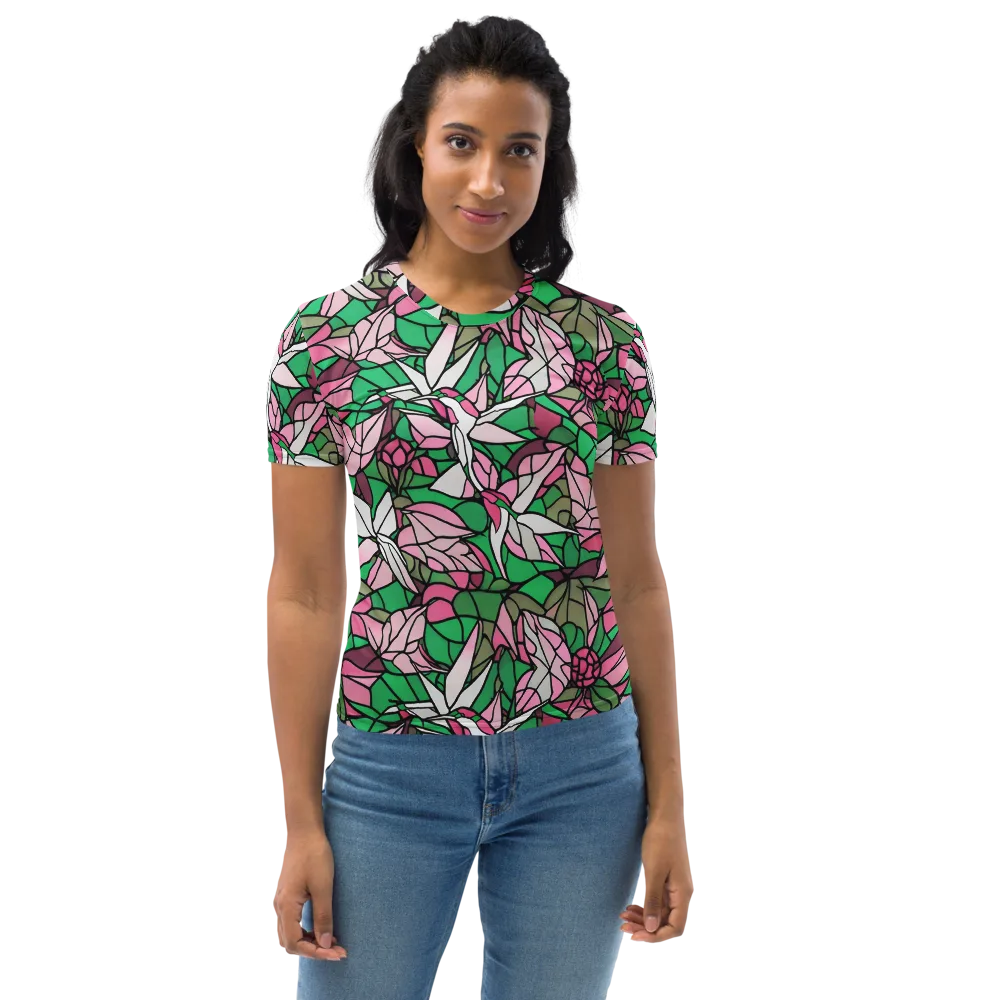 Stained Garden on Women's Crew Neck T-Shirt — Front