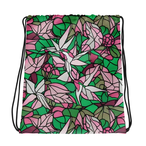 Stained Garden on a Drawstring Bag