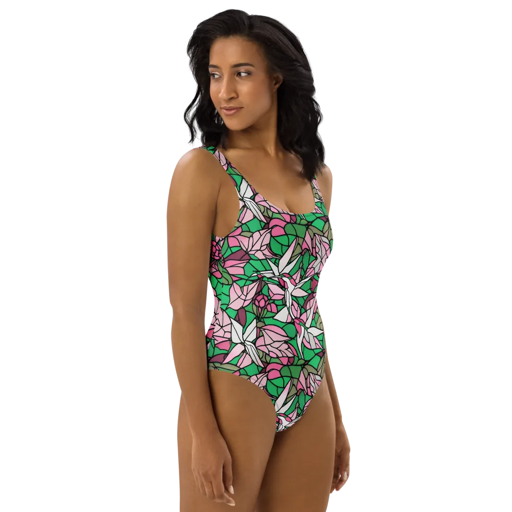 Stained Garden on One-Piece Swimsuit — Right
