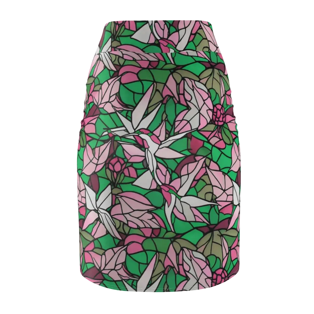 Stained Garden on Pencil Skirt — Back