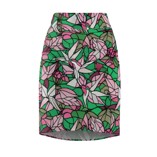Stained Garden on a Pencil Skirt