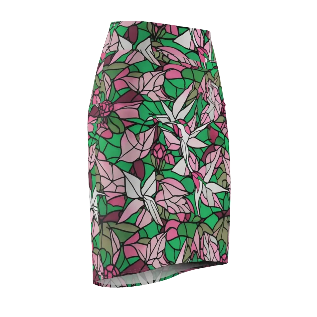 Stained Garden on Pencil Skirt — Front Side