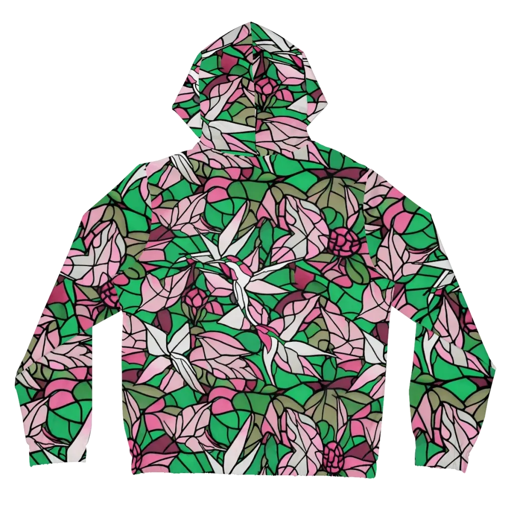 Stained Garden on Women's Full-Zip Hoodie — Back
