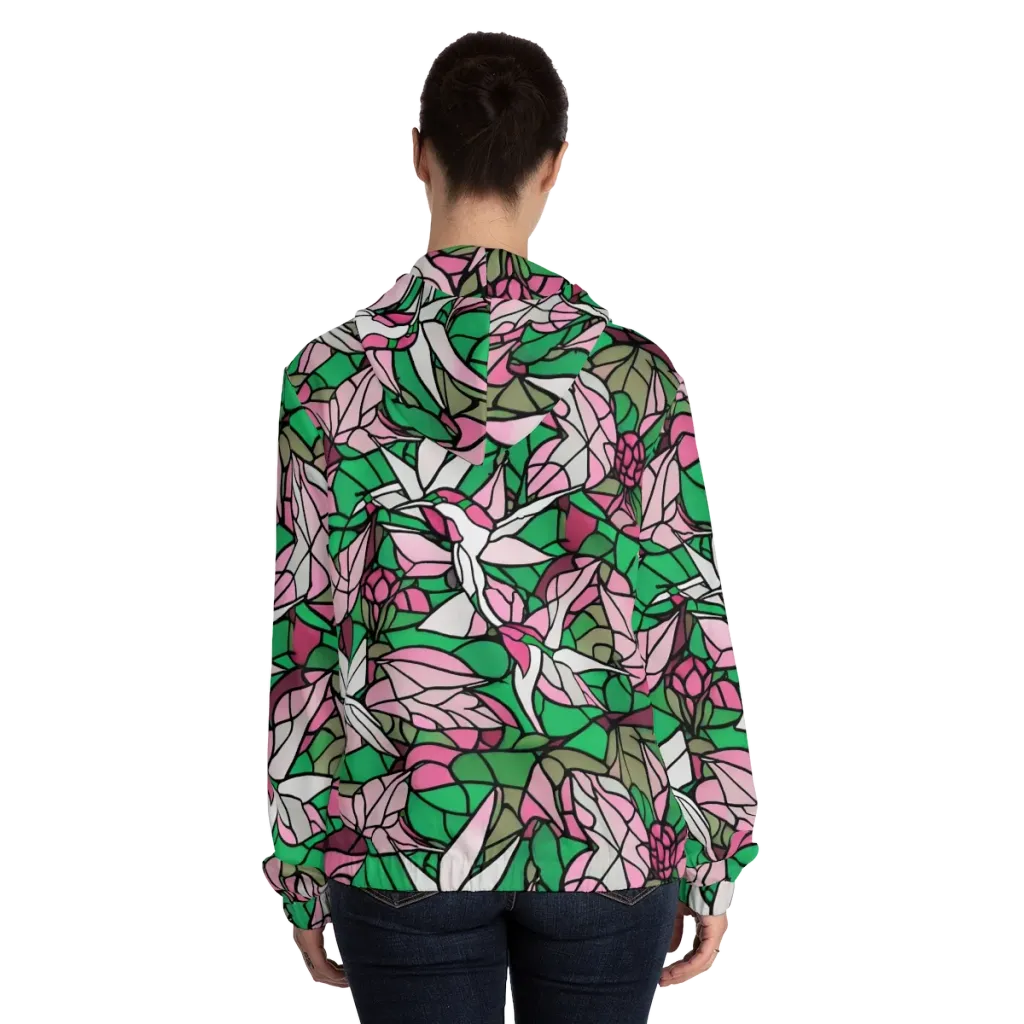 Stained Garden on Women's Full-Zip Hoodie — Back On Person