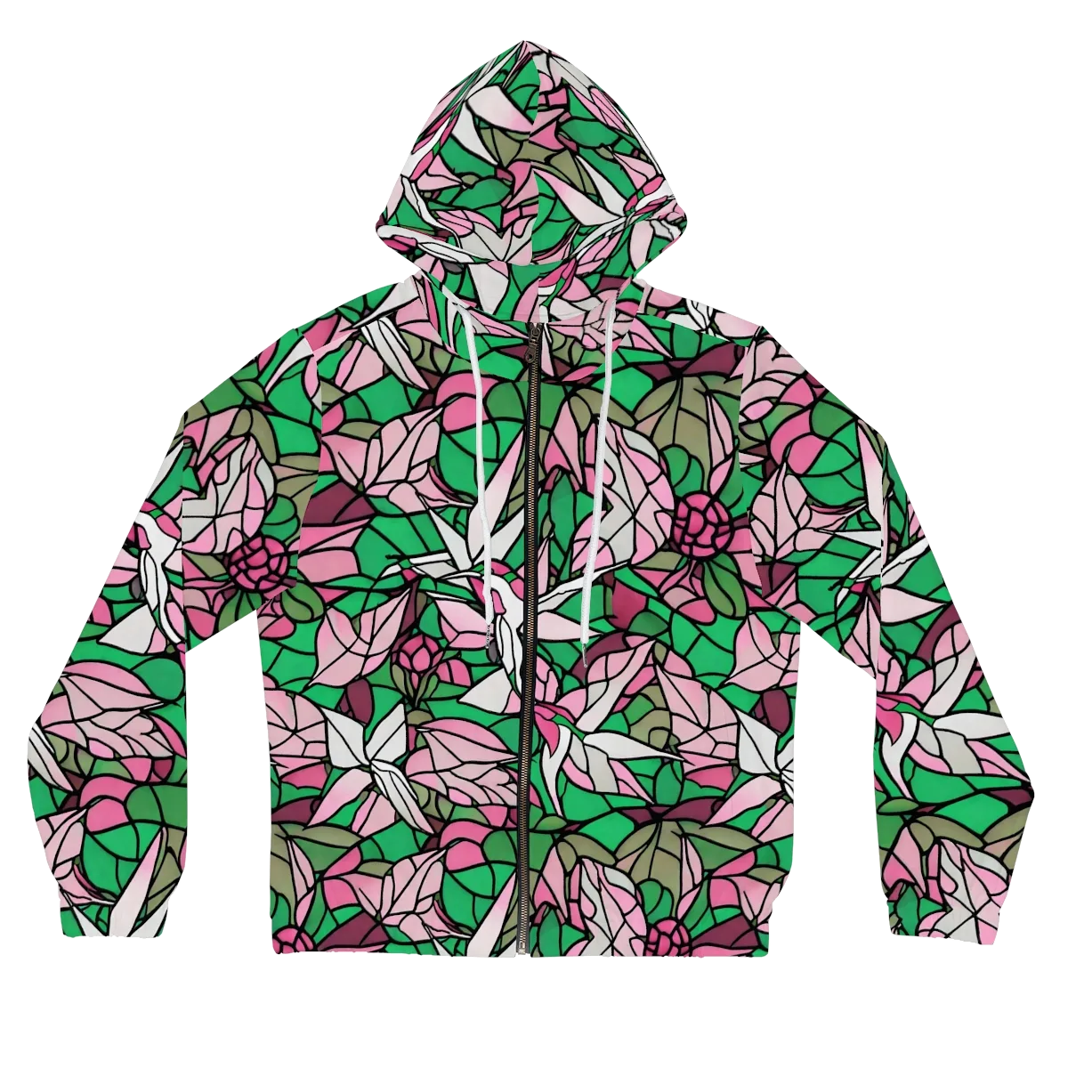 Stained Garden on Women's Full-Zip Hoodie — Front