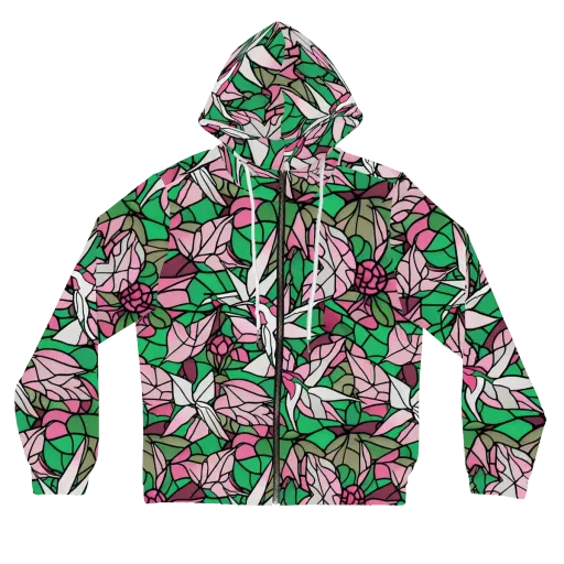 Stained Garden on a Women's Full-Zip Hoodie