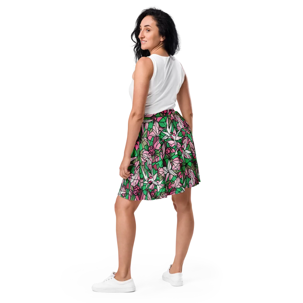Stained Garden on Skater Skirt — Back