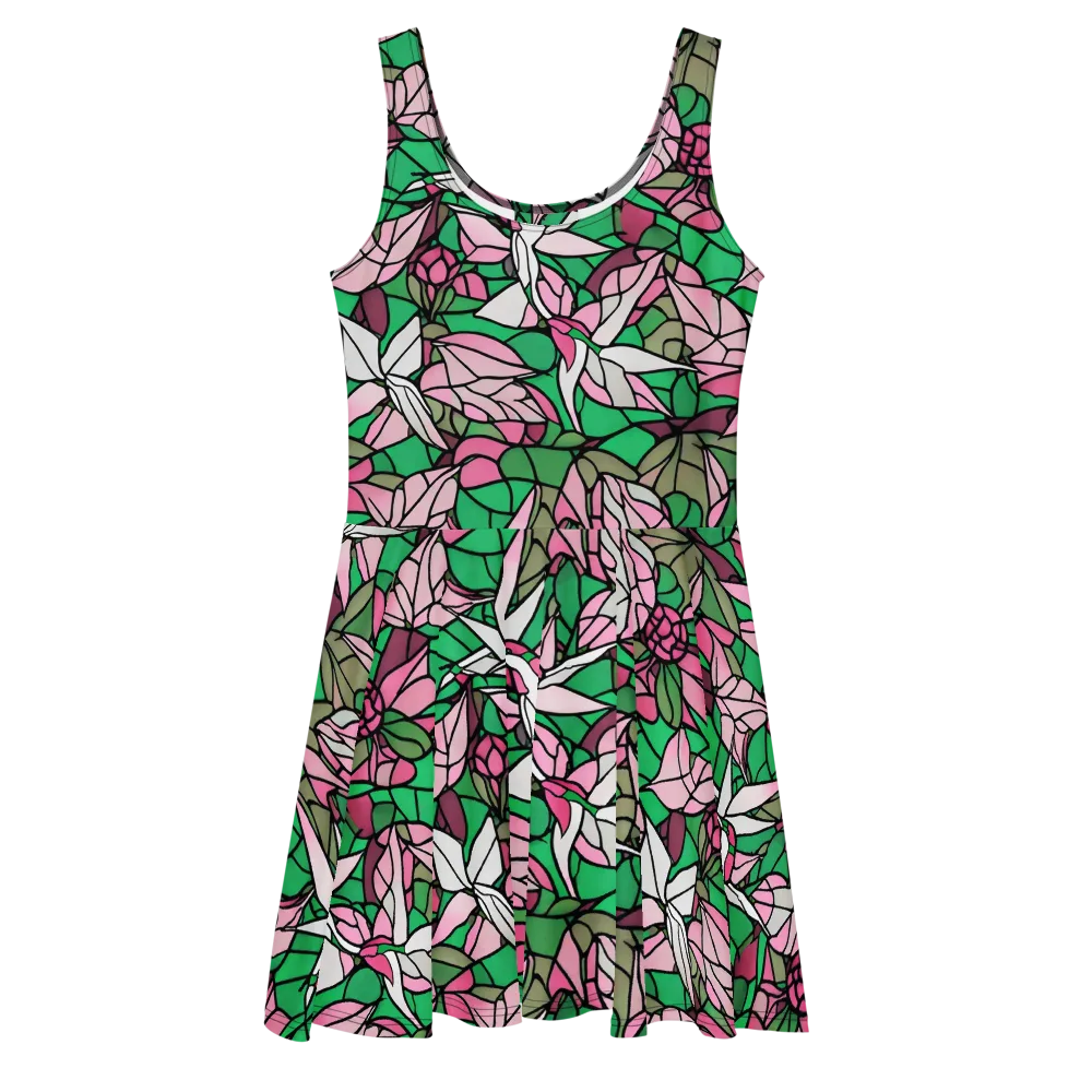 Stained Garden on Skater Dress — Front