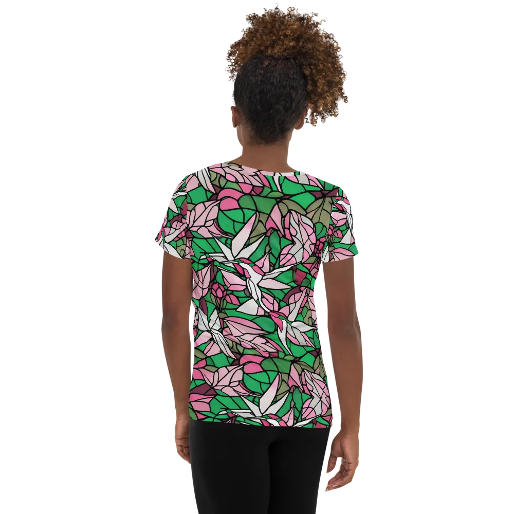 Stained Garden on Women's Athletic T-Shirt — Back