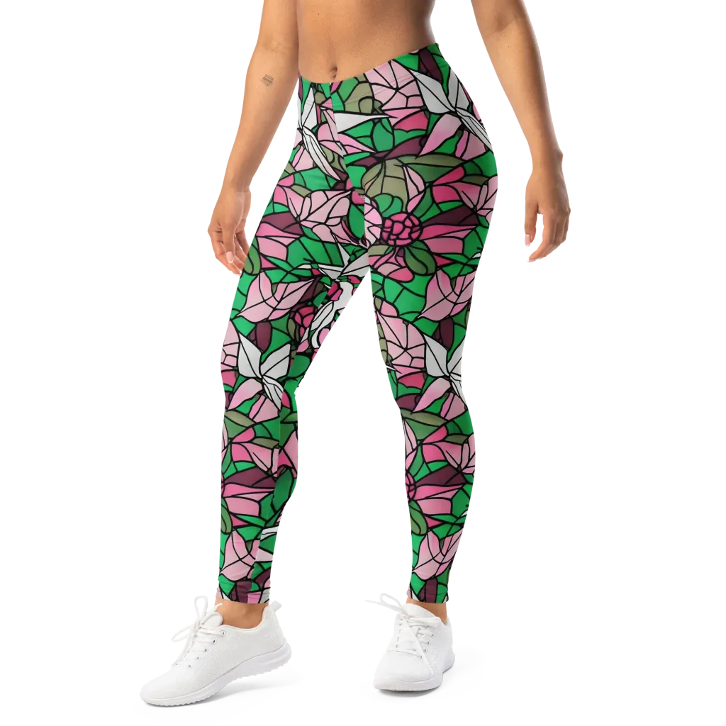 Stained Garden on Leggings — Left Front
