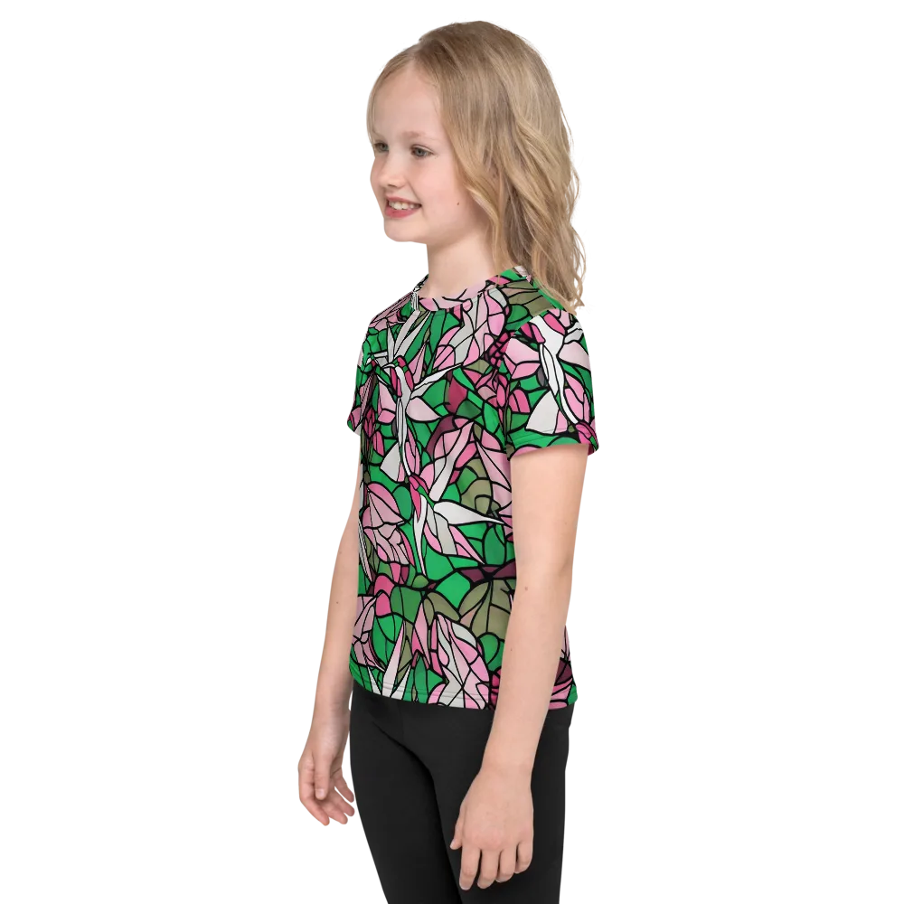 Stained Garden on Kids Crew Neck T-Shirt — Left