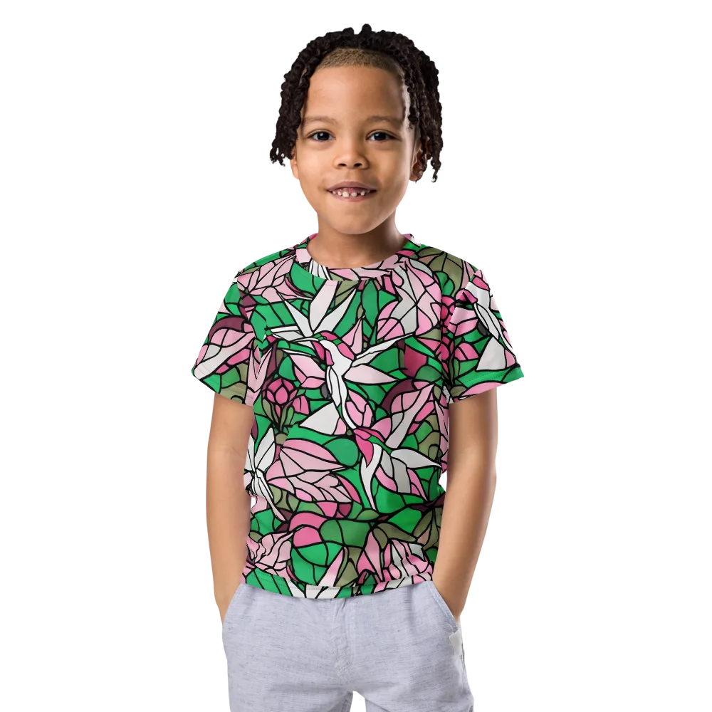 Stained Garden on Kids Crew Neck T-Shirt — Front