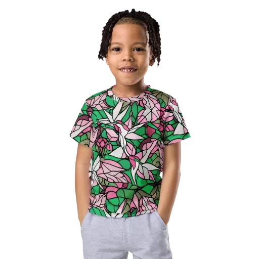 Stained Garden on a Kids Crew Neck T-Shirt