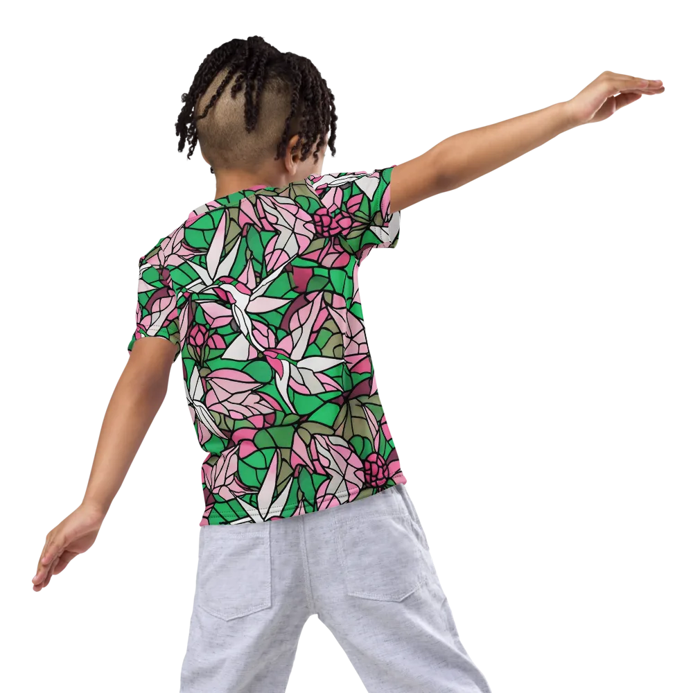 Stained Garden on Kids Crew Neck T-Shirt — Back