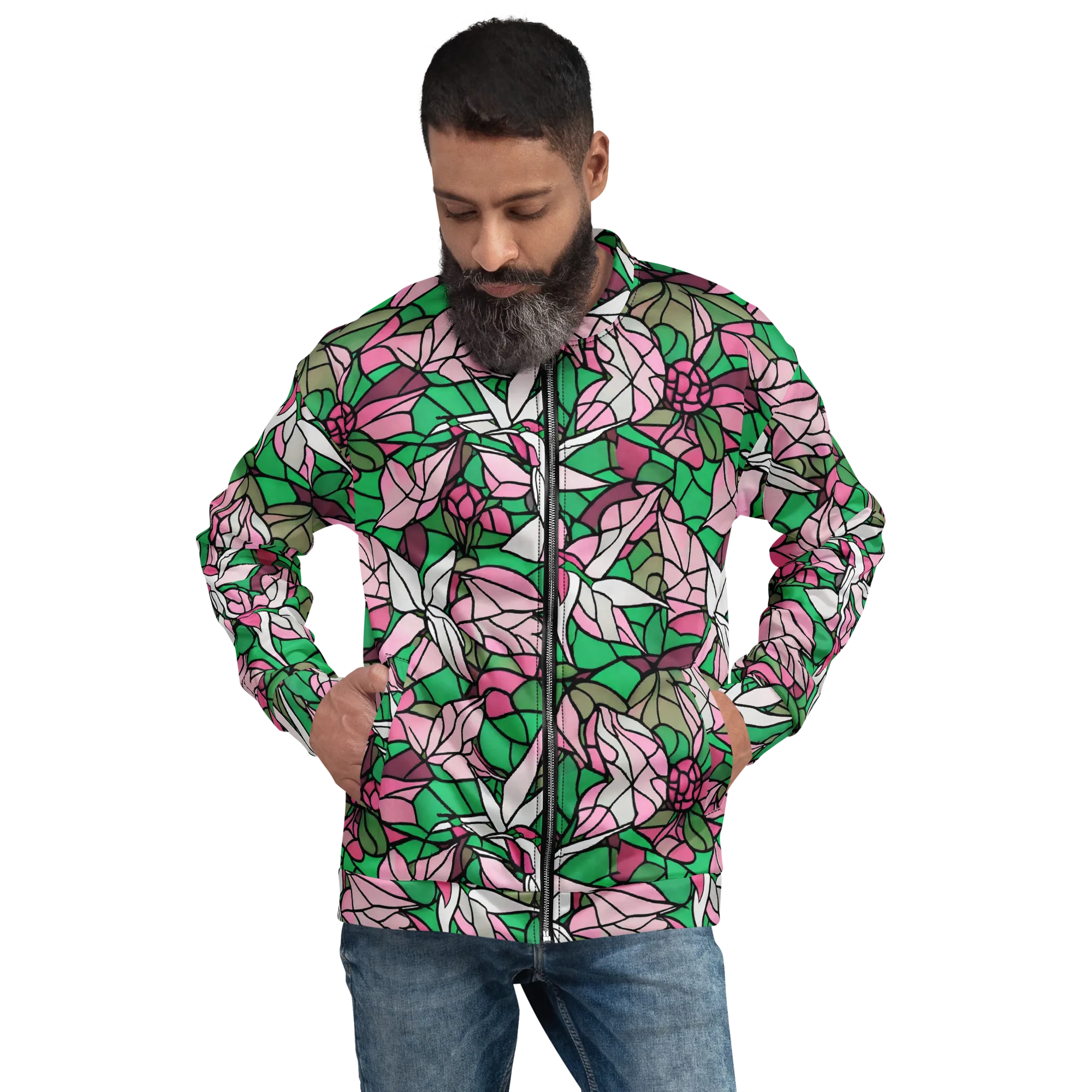 Stained Garden on Bomber Jacket — Front