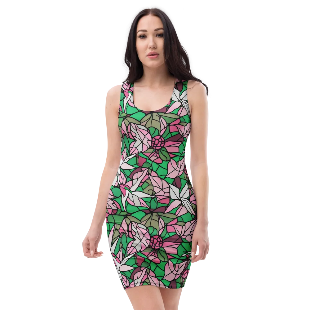 Stained Garden on Bodycon Dress — Front