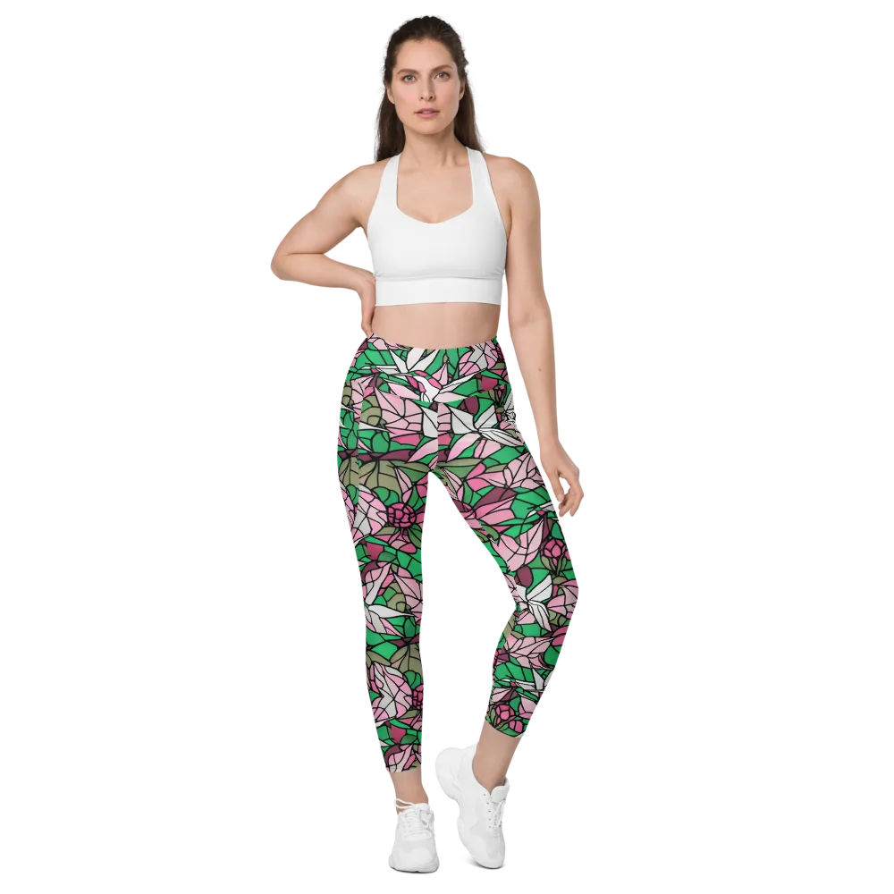 Stained Garden on Leggings with Pockets — Front
