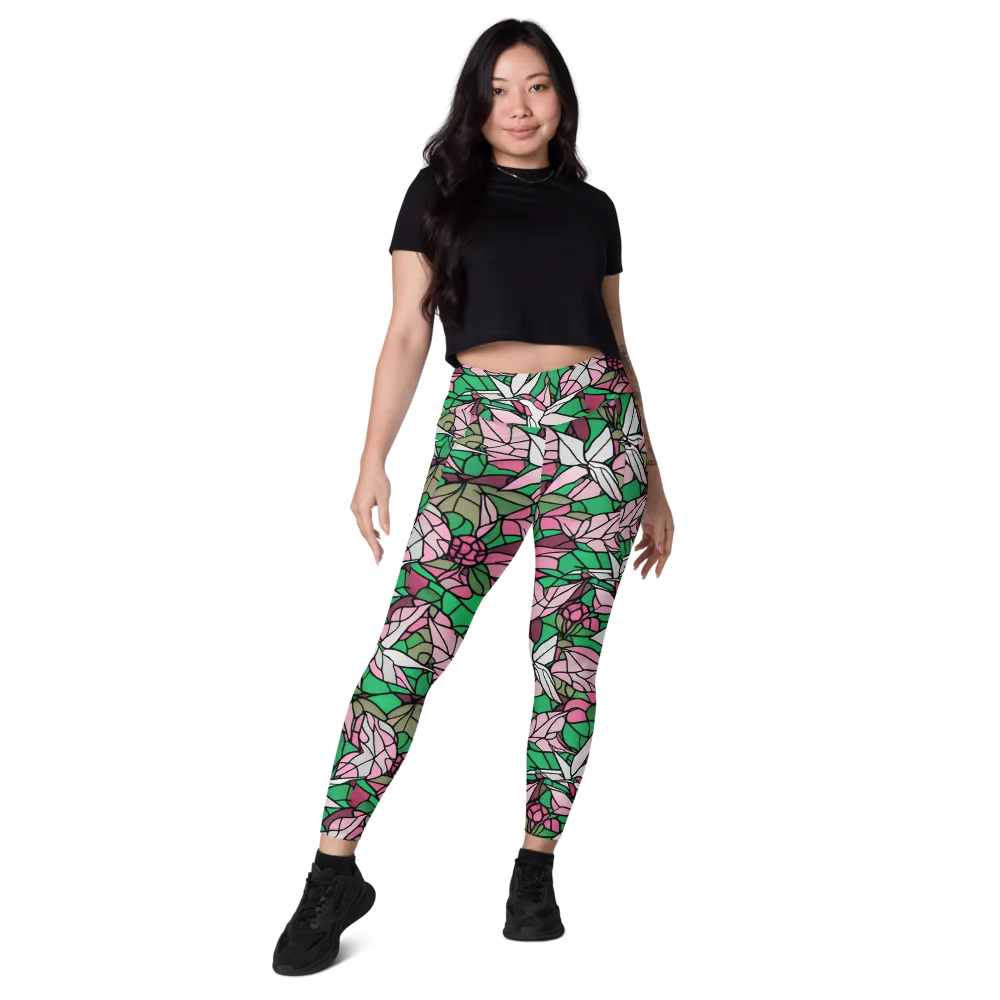 Stained Garden on Leggings with Pockets — Front