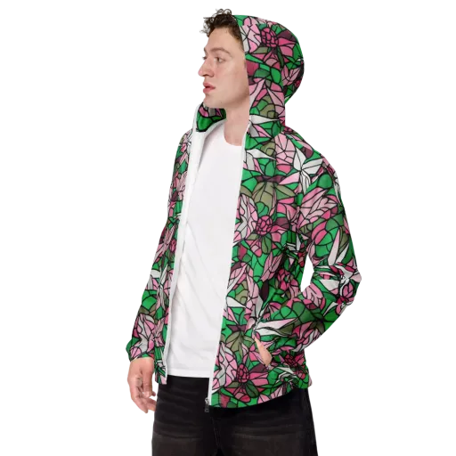 Stained Garden on a Men's Windbreaker