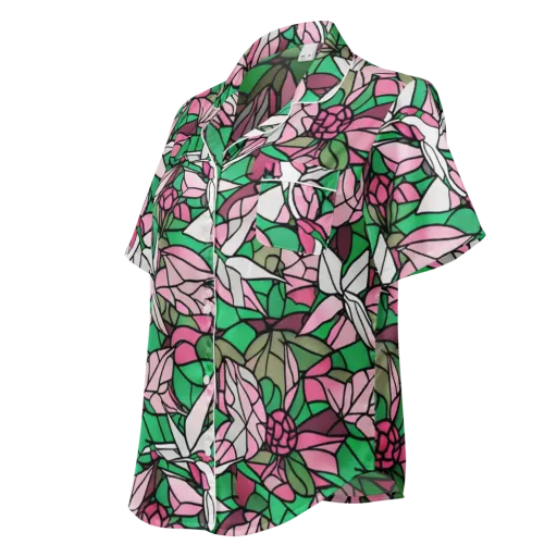 Stained Garden on a Women's Short Sleeve Pajama Top
