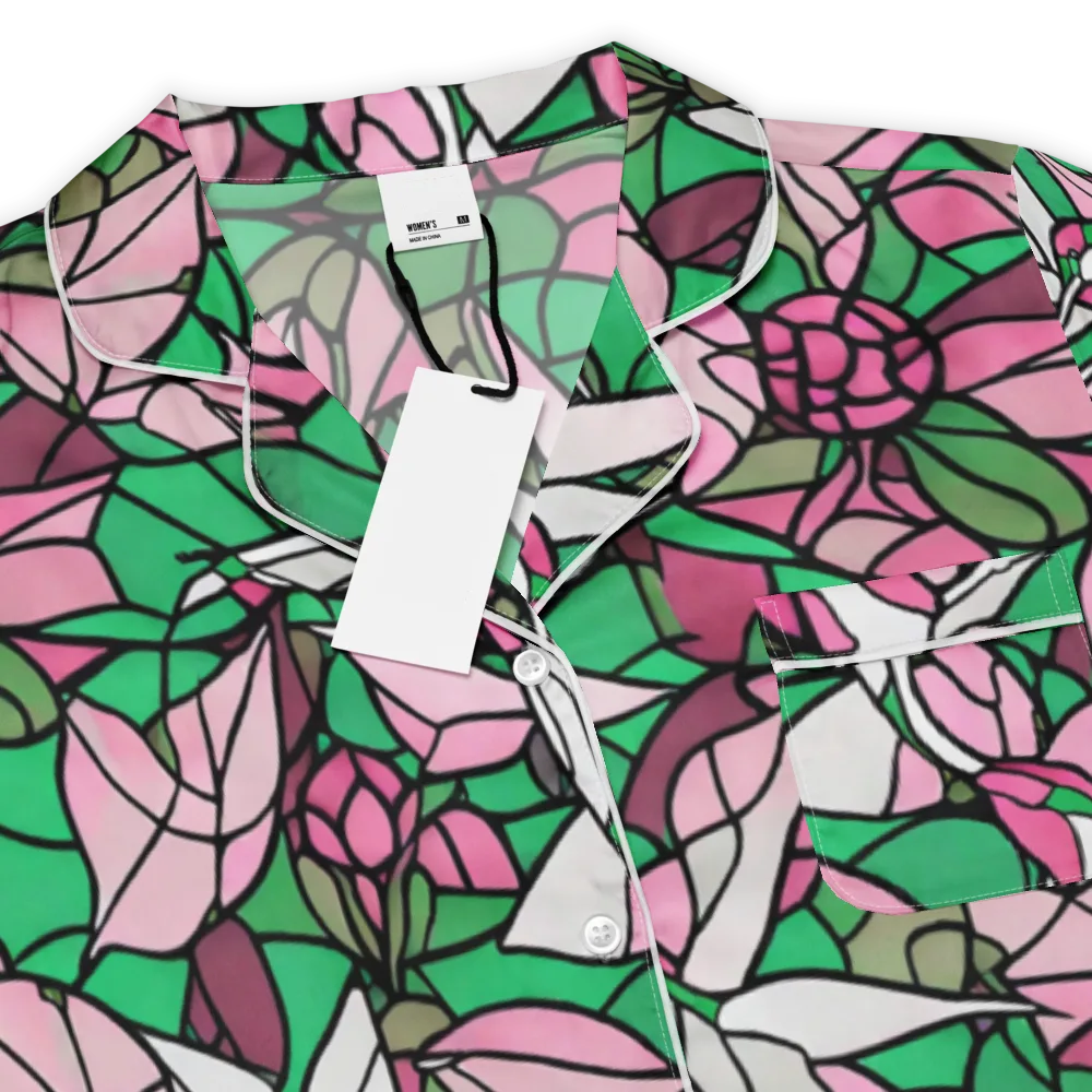 Stained Garden on Women's Short Sleeve Pajama Top — Product details