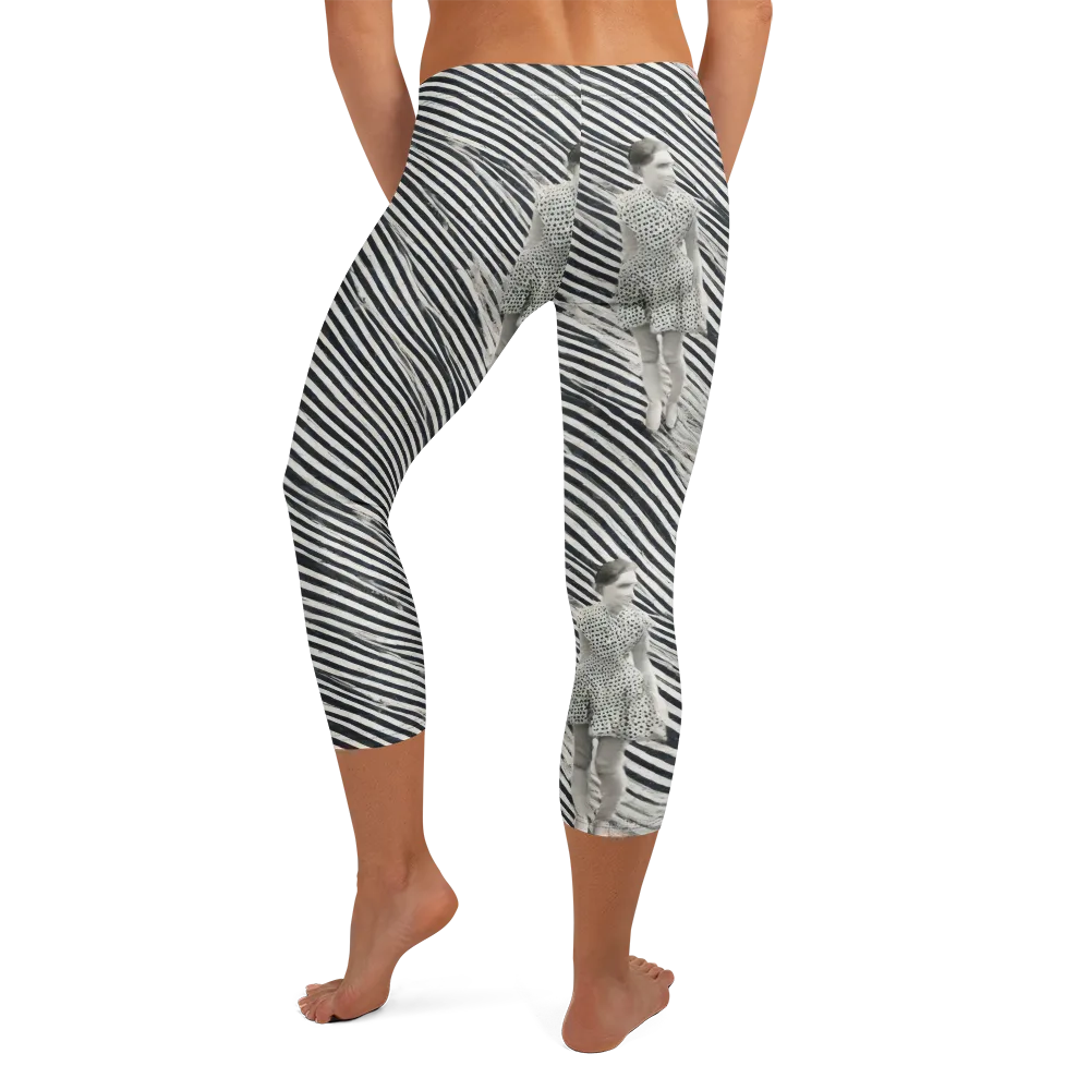 Zebra Chambre on Capri Leggings — Back