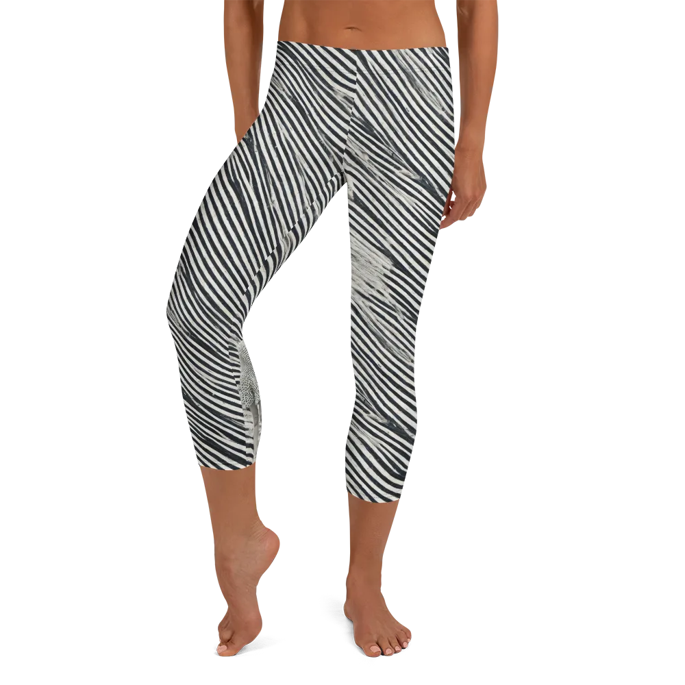 Zebra Chambre on Capri Leggings — Front