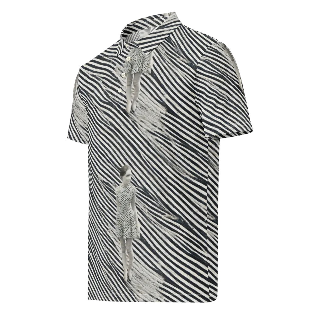 Zebra Chambre on Men's Slim Fit Polo Shirt — Left Front