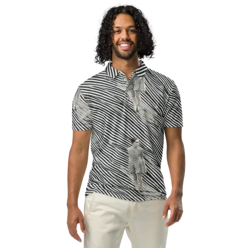 Zebra Chambre on a Men's Slim Fit Polo Shirt