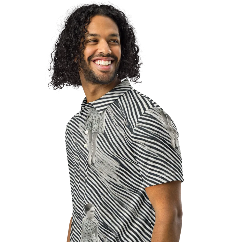 Zebra Chambre on Men's Slim Fit Polo Shirt — Left Front