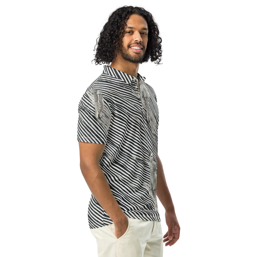 Zebra Chambre on Men's Slim Fit Polo Shirt — Right Front