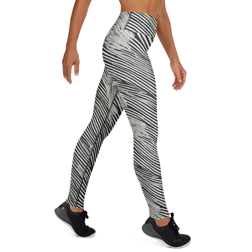 Zebra Chambre on Yoga Leggings — Right