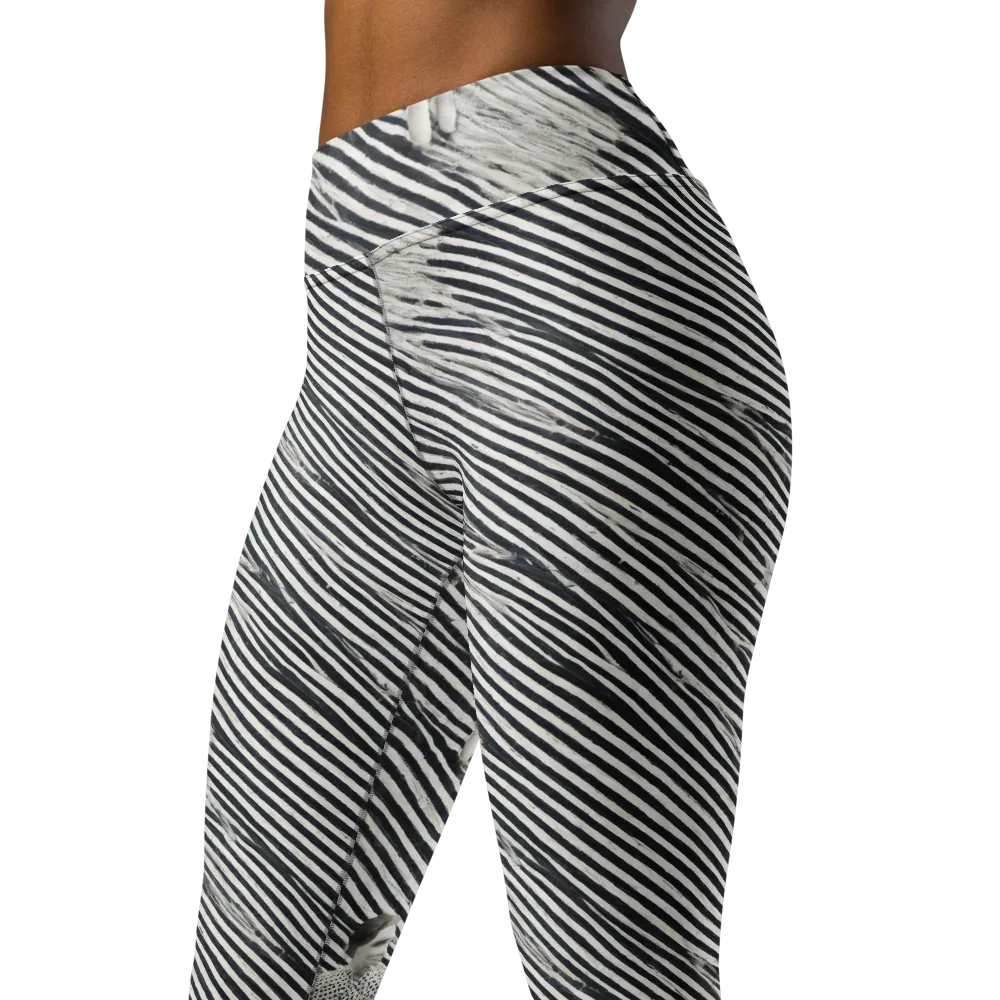 Zebra Chambre on Yoga Leggings — Left Front