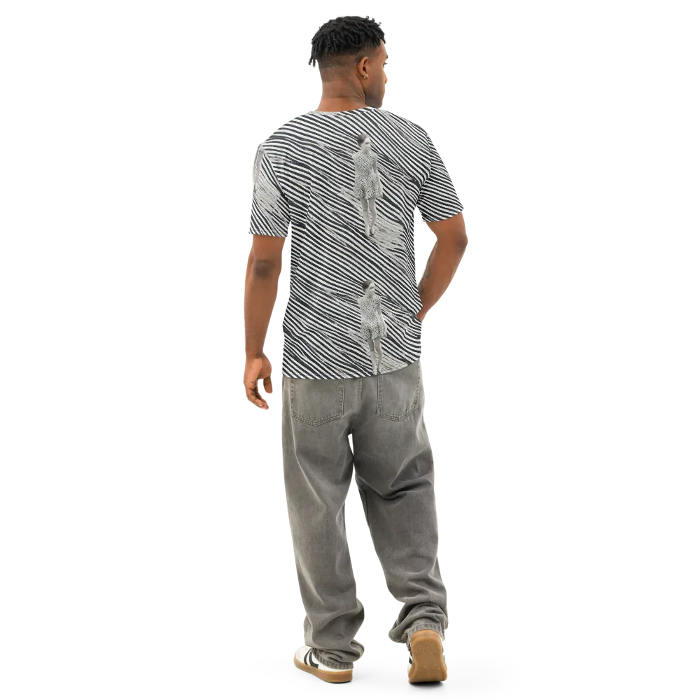 Zebra Chambre on Men's Cotton Crew Neck T-Shirt — Back