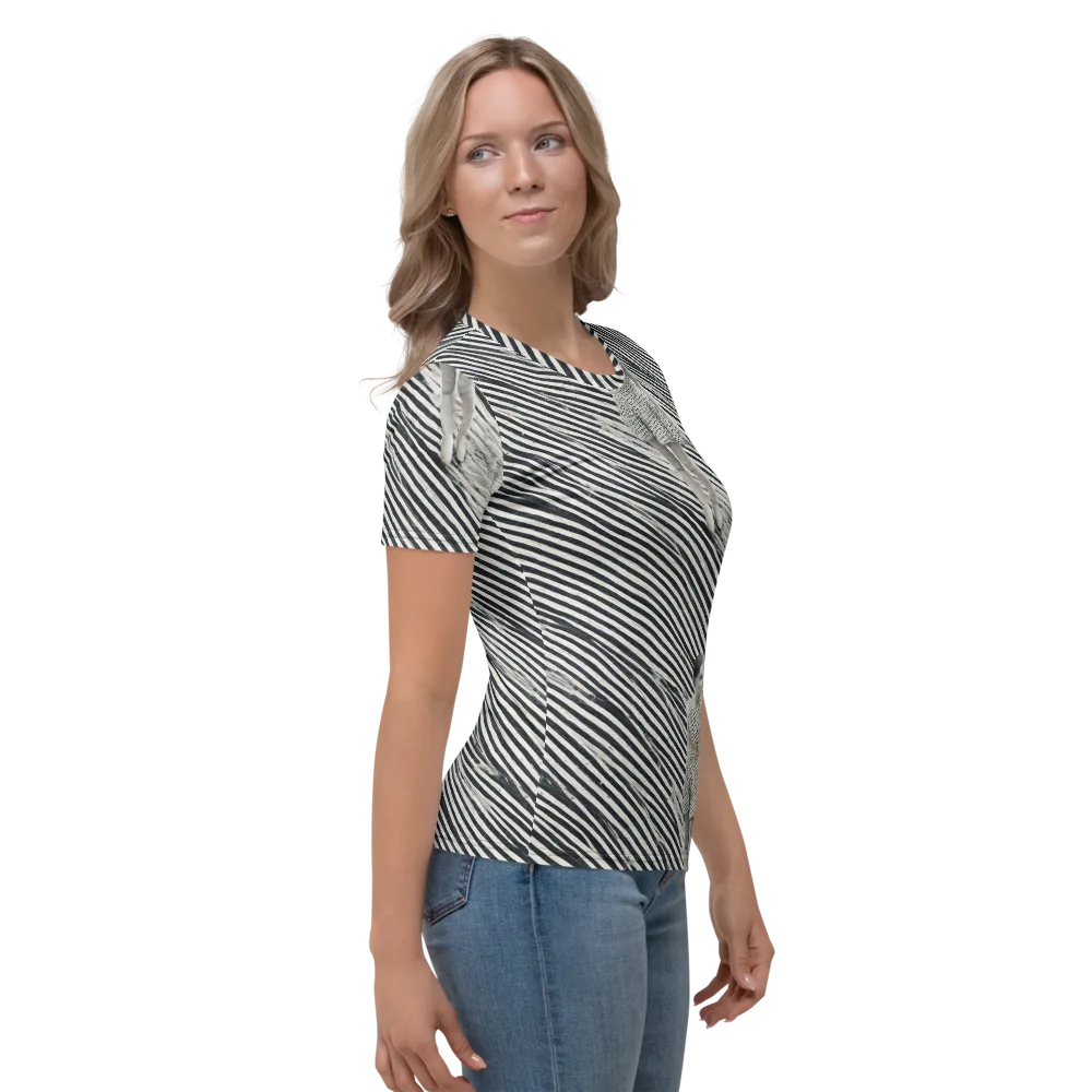 Zebra Chambre on Women's Crew Neck T-Shirt — Right