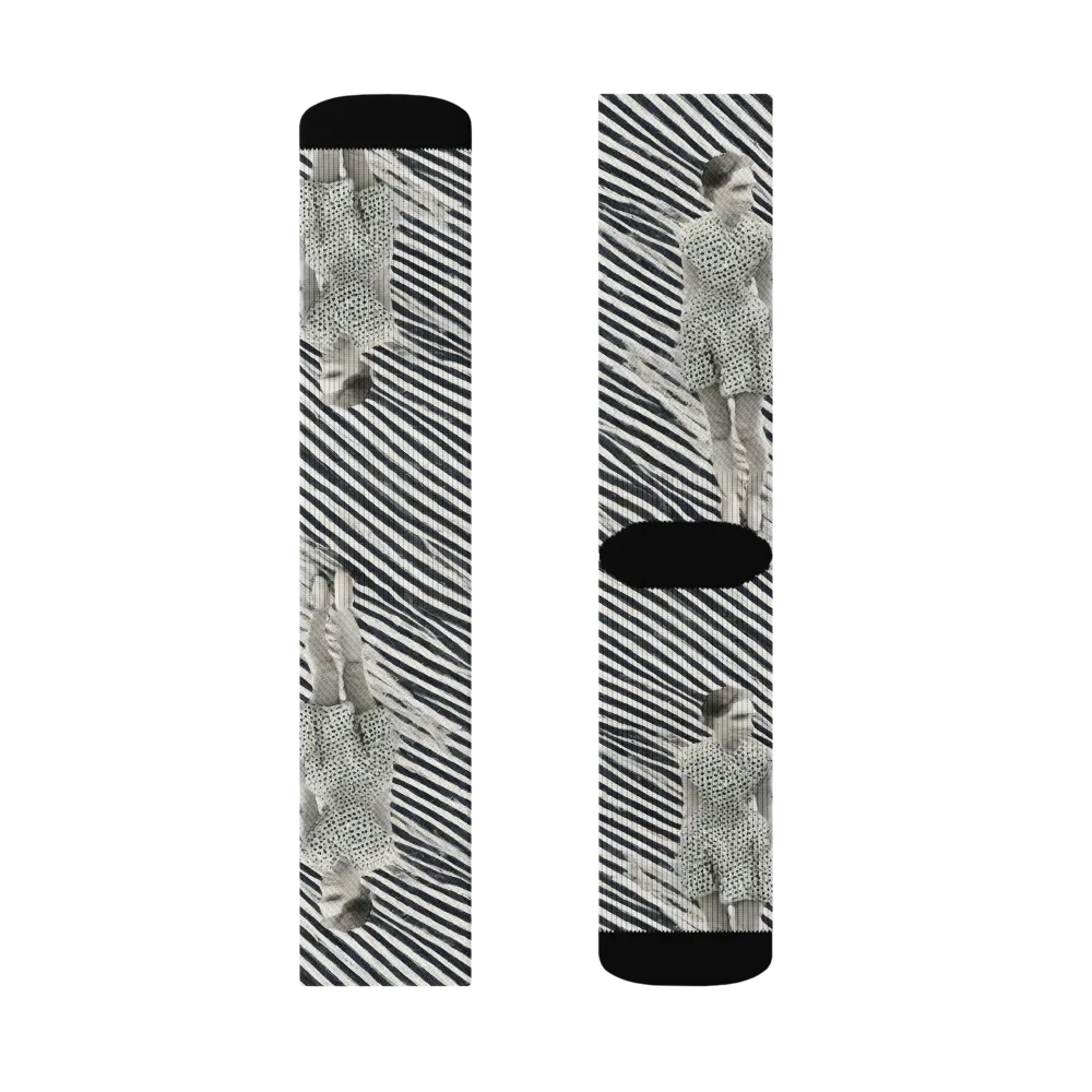 Zebra Chambre on Socks — Right Sock