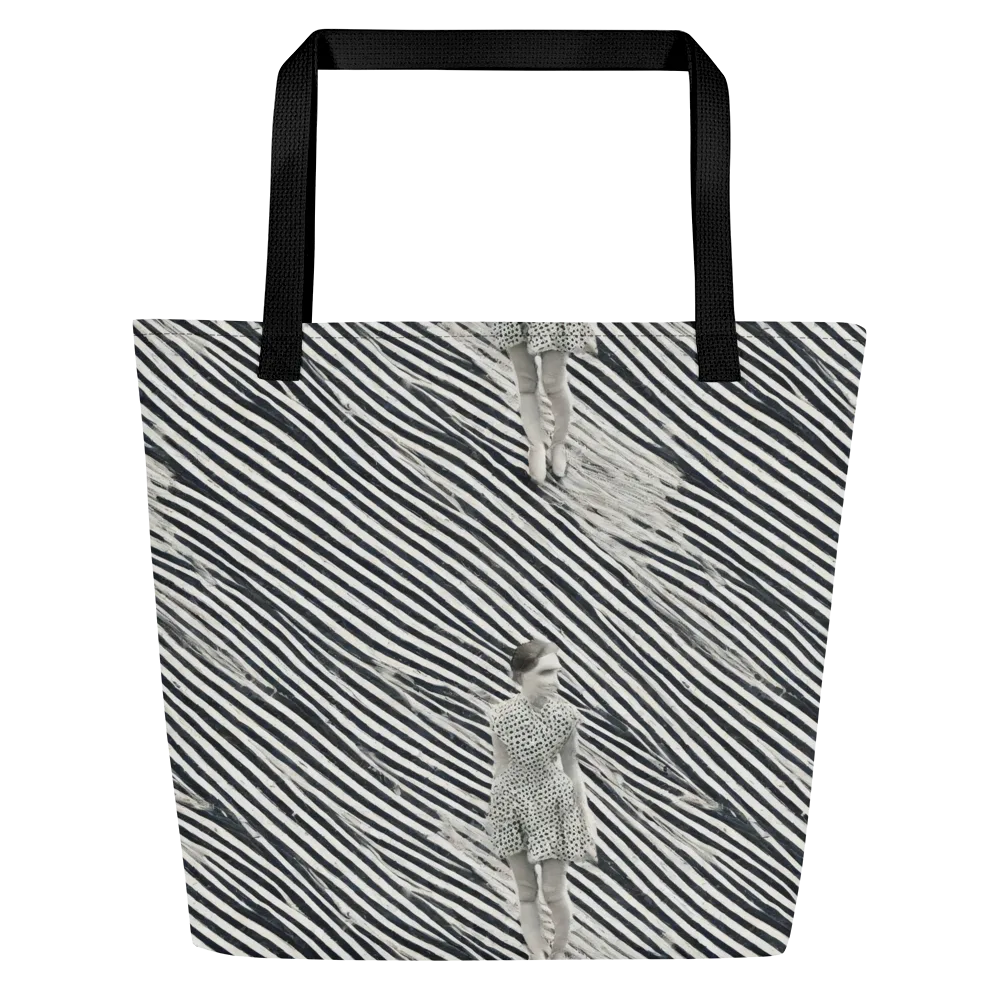 Zebra Chambre on Large Tote Bag W/ Pocket — Front