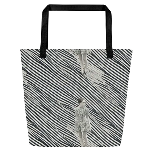 Zebra Chambre on a Large Tote Bag W/ Pocket