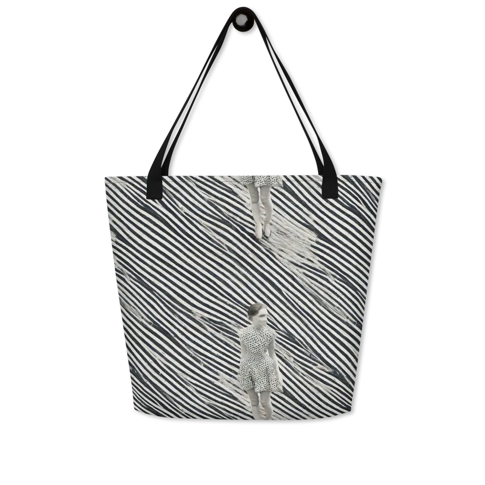 Zebra Chambre on Large Tote Bag W/ Pocket — Front