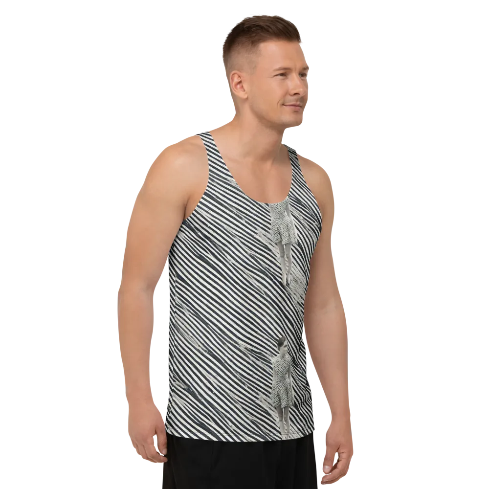 Zebra Chambre on Men's Tank Top — Right Front
