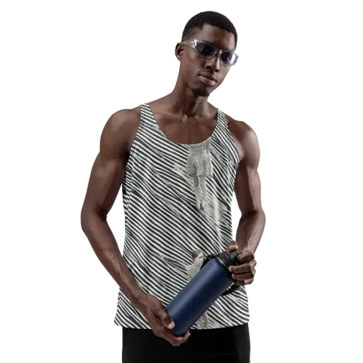 Zebra Chambre on a Men's Tank Top