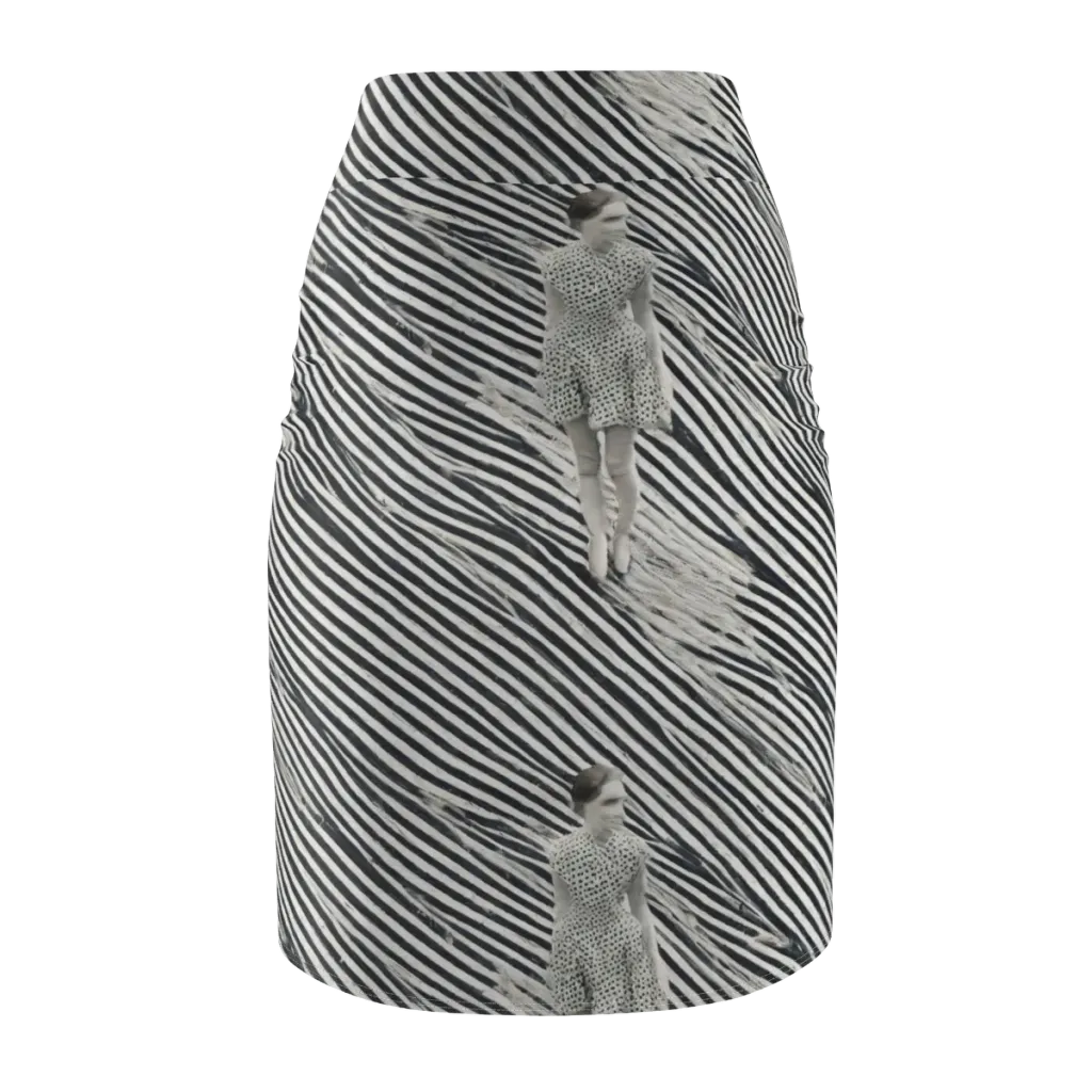 Zebra Chambre on Pencil Skirt — Back