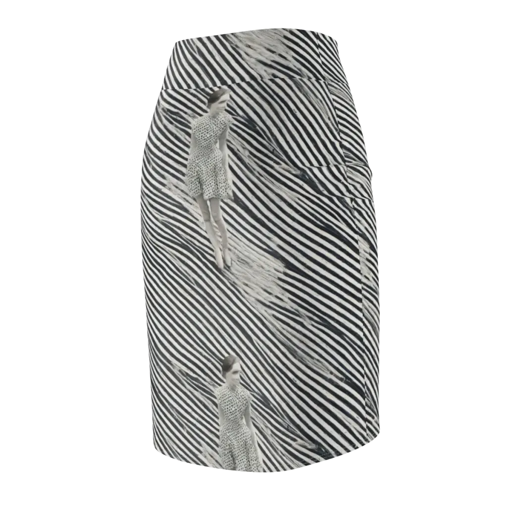 Zebra Chambre on Pencil Skirt — Back Side