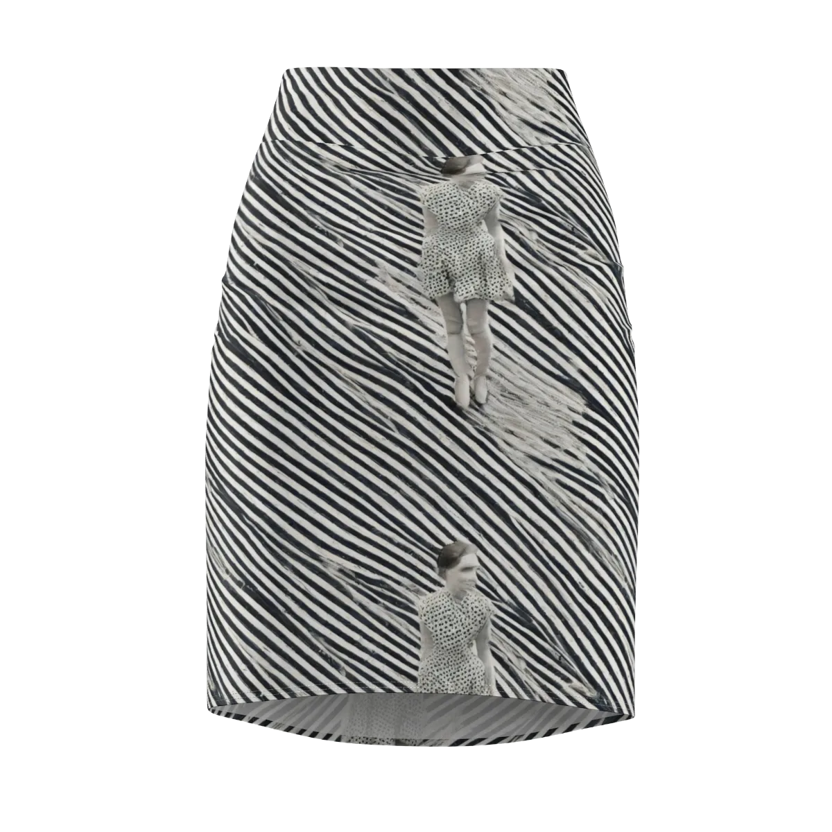 Zebra Chambre on Pencil Skirt — Front