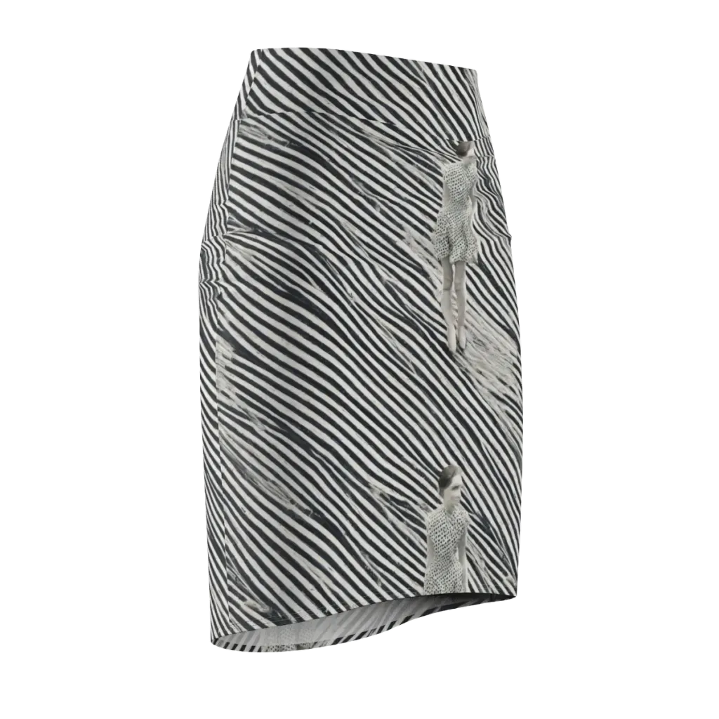 Zebra Chambre on Pencil Skirt — Front Side