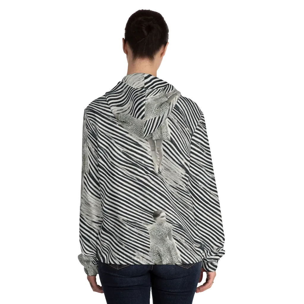 Zebra Chambre on Women's Full-Zip Hoodie — Back On Person