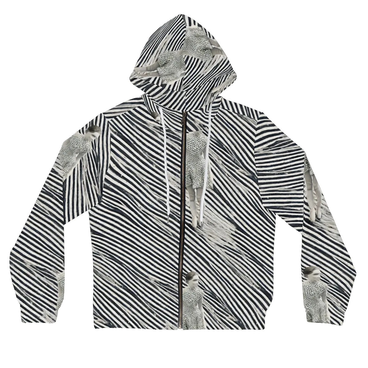 Zebra Chambre on Women's Full-Zip Hoodie — Front